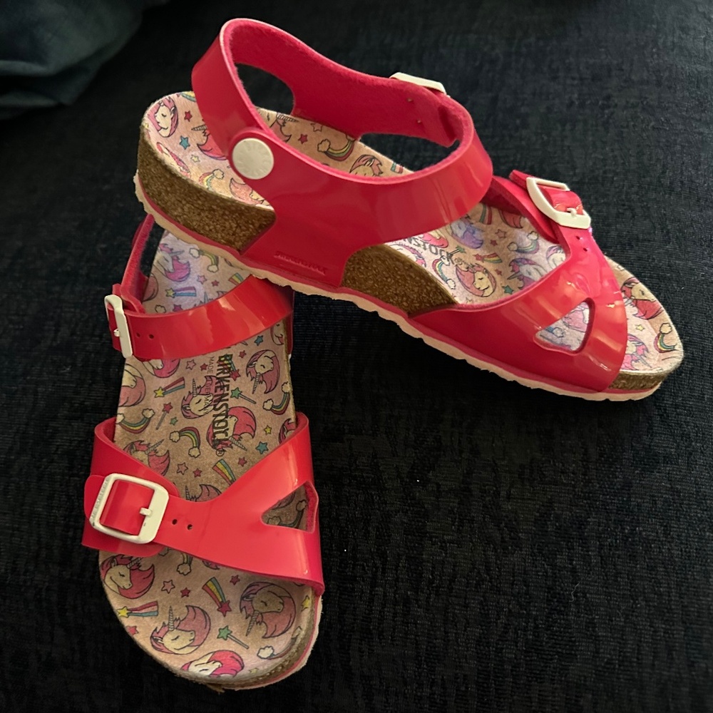 Pink Unicorn Birkenstocks Rio Sandals Size Kids 2 33